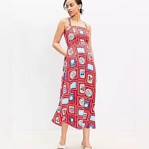 Geometric Red and Blue Mini Dress